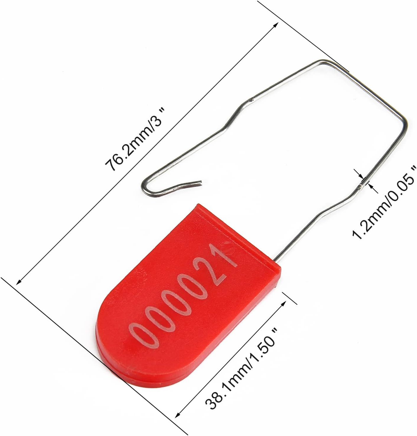 100PCS Plastic Padlock Security Seals Metal Wire Padlocks Electric Meter Seal Disposable Anti-Tamper Lock Numbered Anti Tamper Tag Hasps Red
