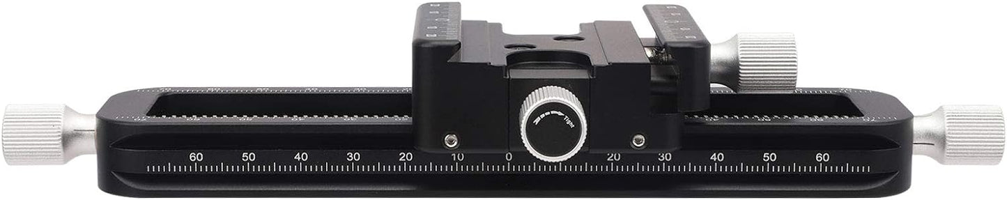 Haoge FM-160 Wormdrive Macro Rail for Macro Photography Track, Focus Stacking Precision Focus Slider/Close-up Shooting Clamp Plate Fine-Tuning Screw Rod