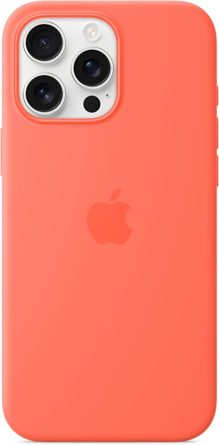 Apple iPhone 16 Pro Max Silicone Case with MagSafe and Camera Control: Lightweight Phone Case, Wireless Charging Compatible, Smooth Matte Finish; Tangerine
