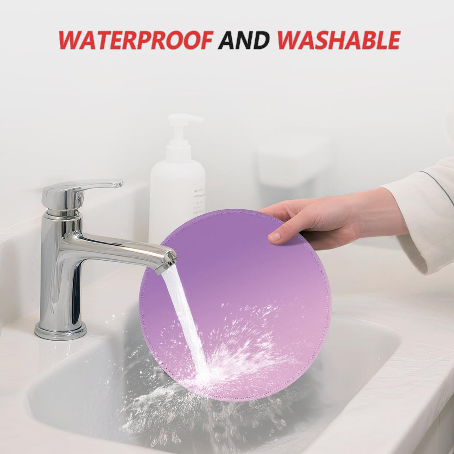 ITNRSIIET Mouse Pad Non-Slip Rubber Base Smooth Surface Stitched Edges Waterproof Durable Compatible with All Mice for Office & Gaming, Desk Accessory, Diameter 8.7 inch, Lilac Gradient