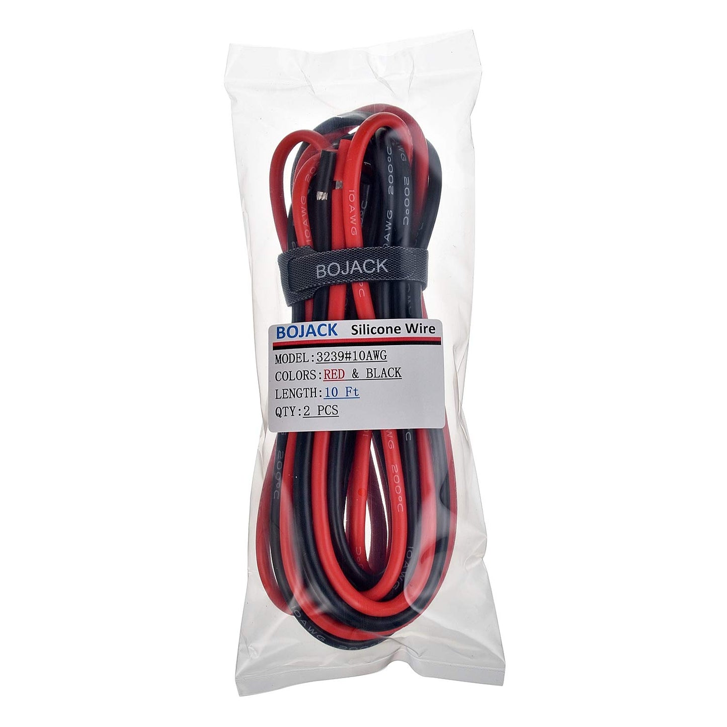 BOJACK 10 Gauge Silicone Wire 10 feet red and 10 feet Black Flexible 10 AWG Stranded Copper Wire(Pack of 1 Pair)