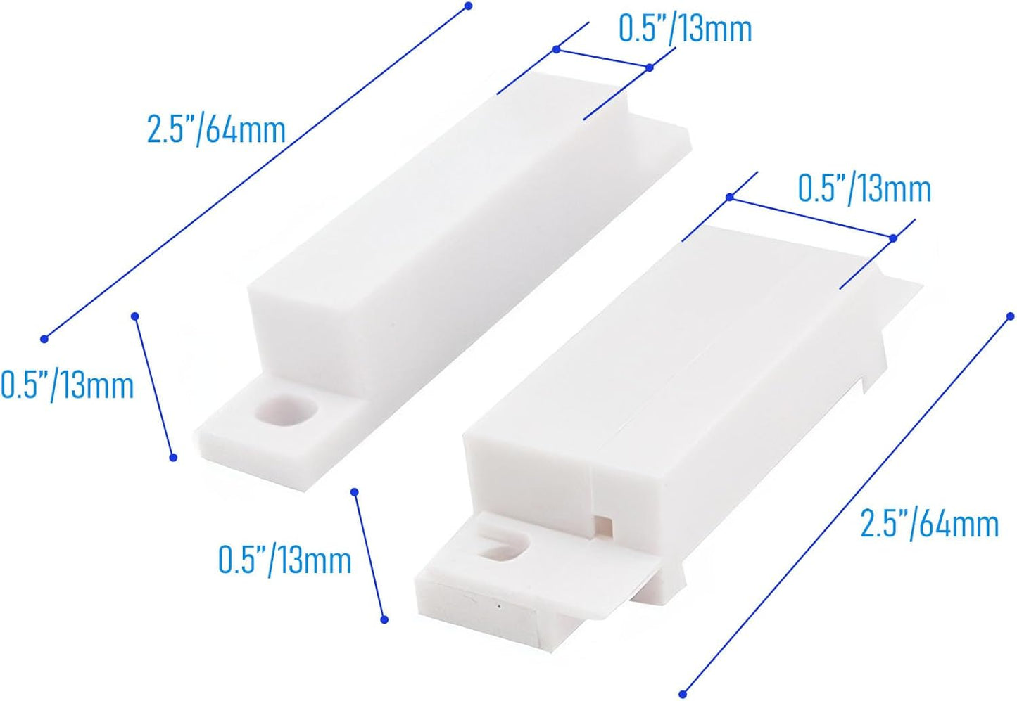 5Pcs Magnetic Reed Switch Wired Surface Mount Normally Open NO Contact Sensor Alarm Magnetic Door Switch with 2 Wires, PVC, MC-31