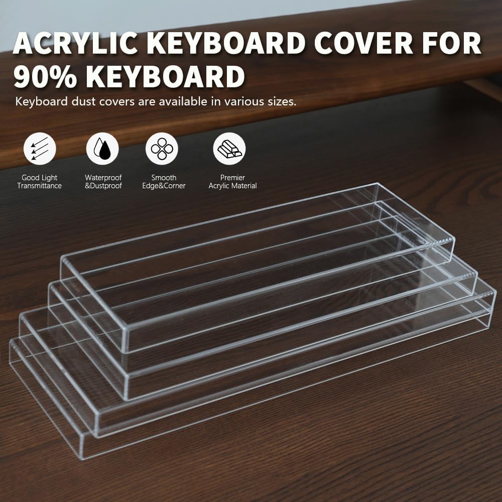 Acrylic Keyboard Dust Cover,98 Keys Transparent Mechanical Keyboard Protective Cover,Compatible with Computer Gaming Keyboards (14.96''x5.31''x0.87'')
