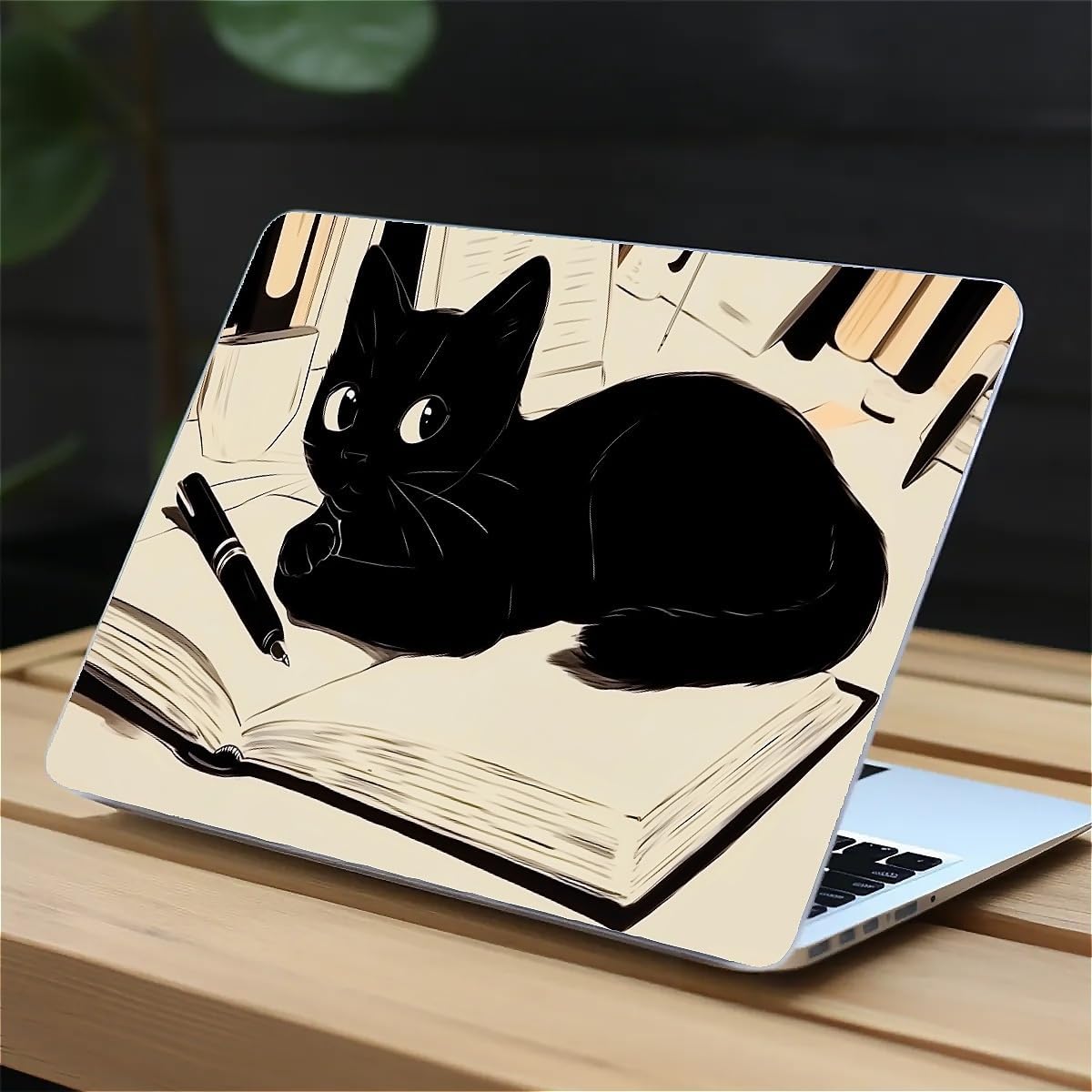 Compatible with MacBook Air 13.3 13.6 Inch Case 2022 2021 2020 2019 Plastic Hard Shell Case Cover,13.3 Pro(A1706/A1708/A1989/A2159/A2289/A2338), Black Cat