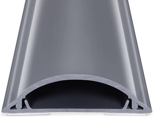 Cord Cover Floor 34in (2 x L17in), Large Capacity Floor Cable Cover, Hard PVC Cord Hider, Wire Cable Management Raceway, Grey, Cord Cavity - 1.8"(W) x 0.6"(H)