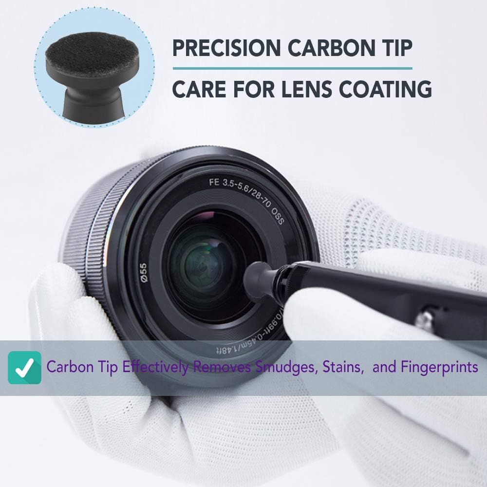 Foto&Tech Lens Pen Cleaning System for Canon Nikon Sony Panasonic Fujifilm Olympus Pentax Sigma DSLR/SLR/Evil/Film Camera with Foto&Tech Velvet Bag (2 PCS, Black)