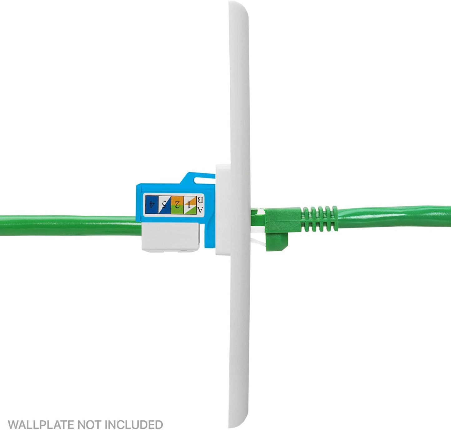 Cmple - 10 Pack Cat5e Keystone Jack Insert Punch Down RJ45 Connectors RJ45 Keystone Jack 90 Degree Female for Wall Plates, Patch Panels, Patch Cables, Ethernet Cables - Blue