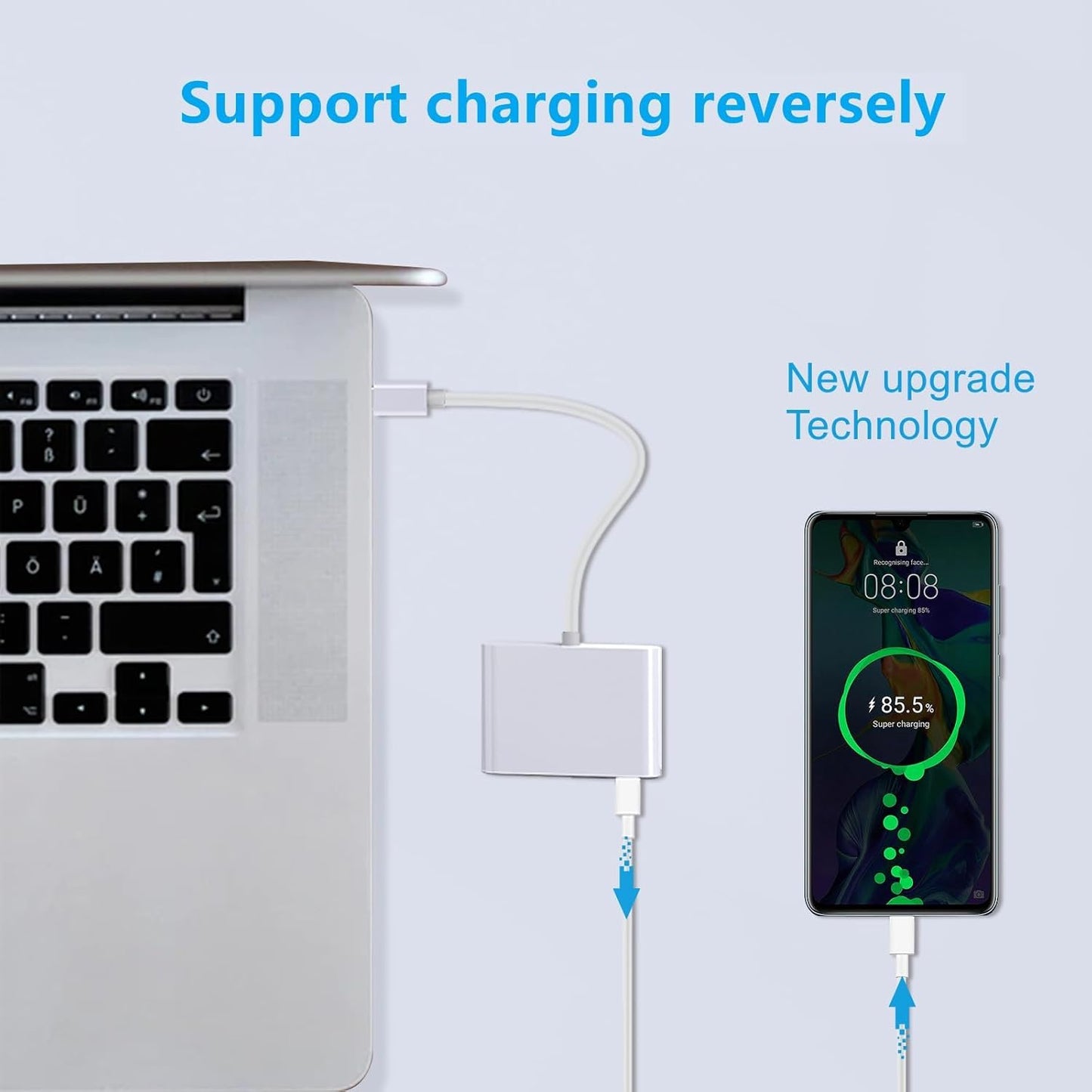 AIRSKY USB-C Digital Av Multiport Adapter, USB C to HDMI Adapter for iPhone 15/16 to TV with Fast Charging Port Two-Way, USB3.1 and 4K HDMI Output Compatible with Iphone15 / 16 Ipad pro Mackbook Pro