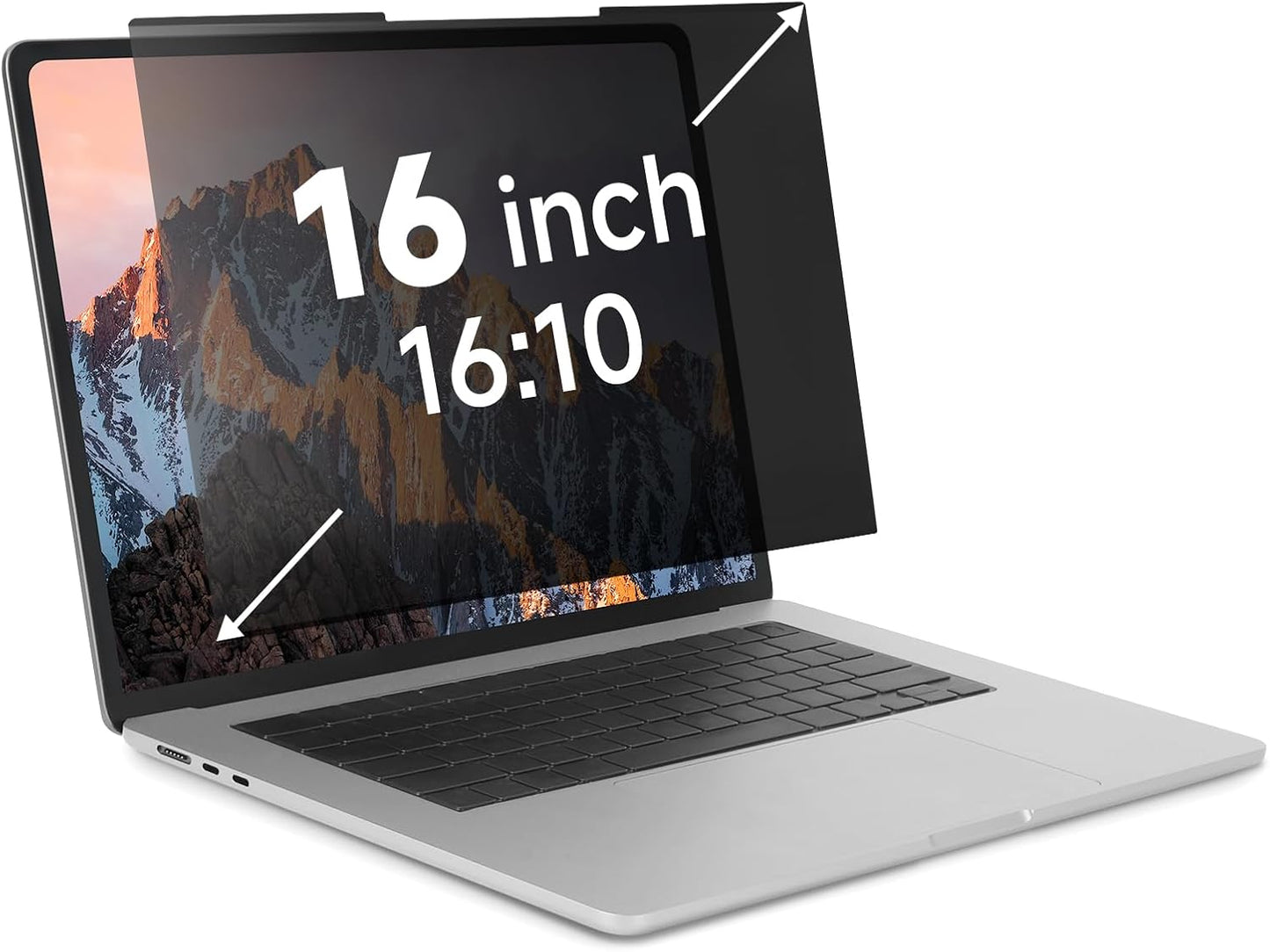 Nano-Suction Laptop Privacy Screen 16 Inch 16:10, Removale Screen Privacy Shield for Laptop, Anti Glare, Anti Bule Light, Screen Protector for Lenovo HP Dell Acer Asus Thinkpad