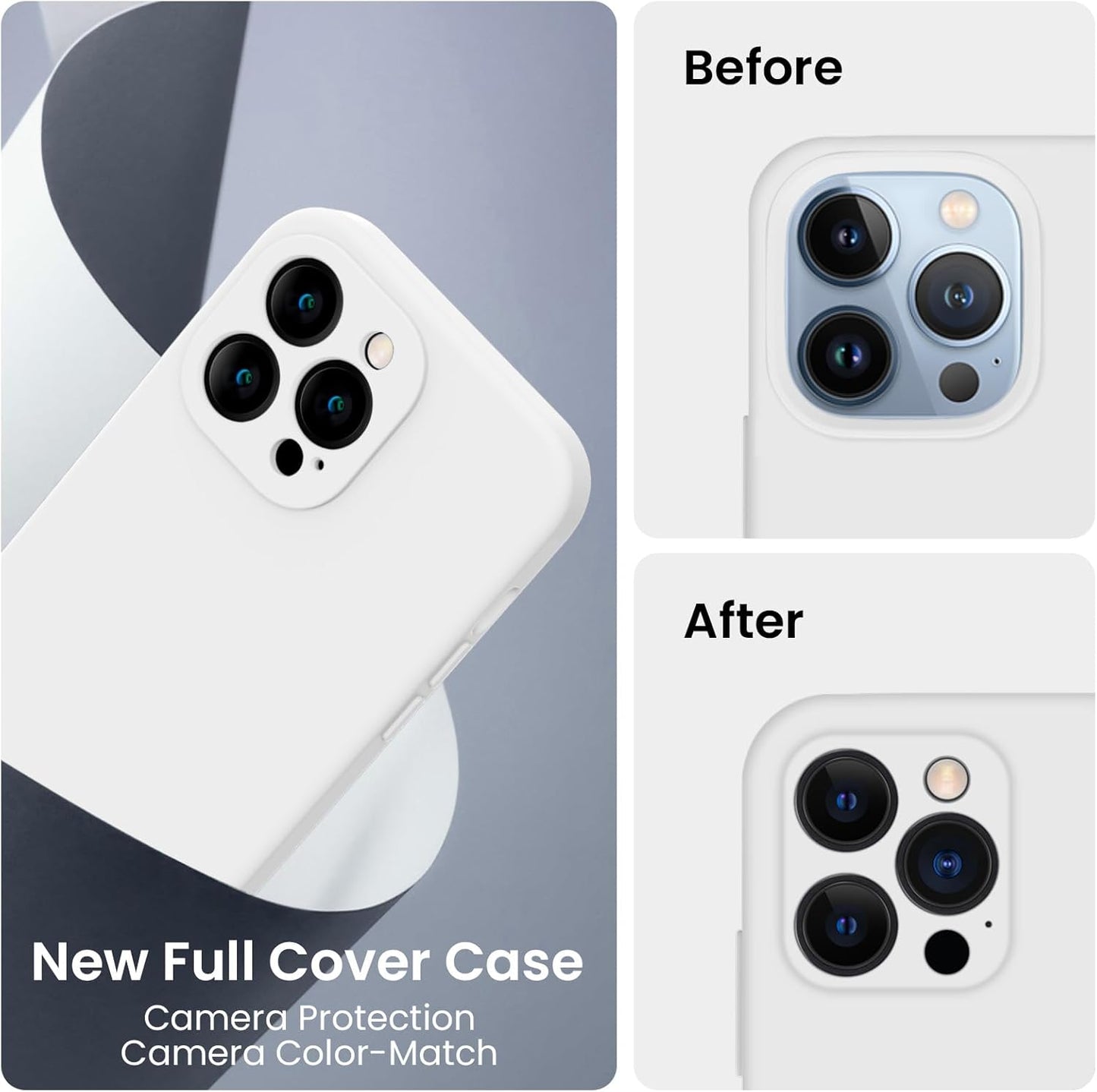 FireNova Designed for iPhone 13 Pro Max Case, Silicone [Camera Protection] Phone Case with [2 Screen Protectors], Soft Anti-Scratch Microfiber Lining Inside, 6.7 inch, White