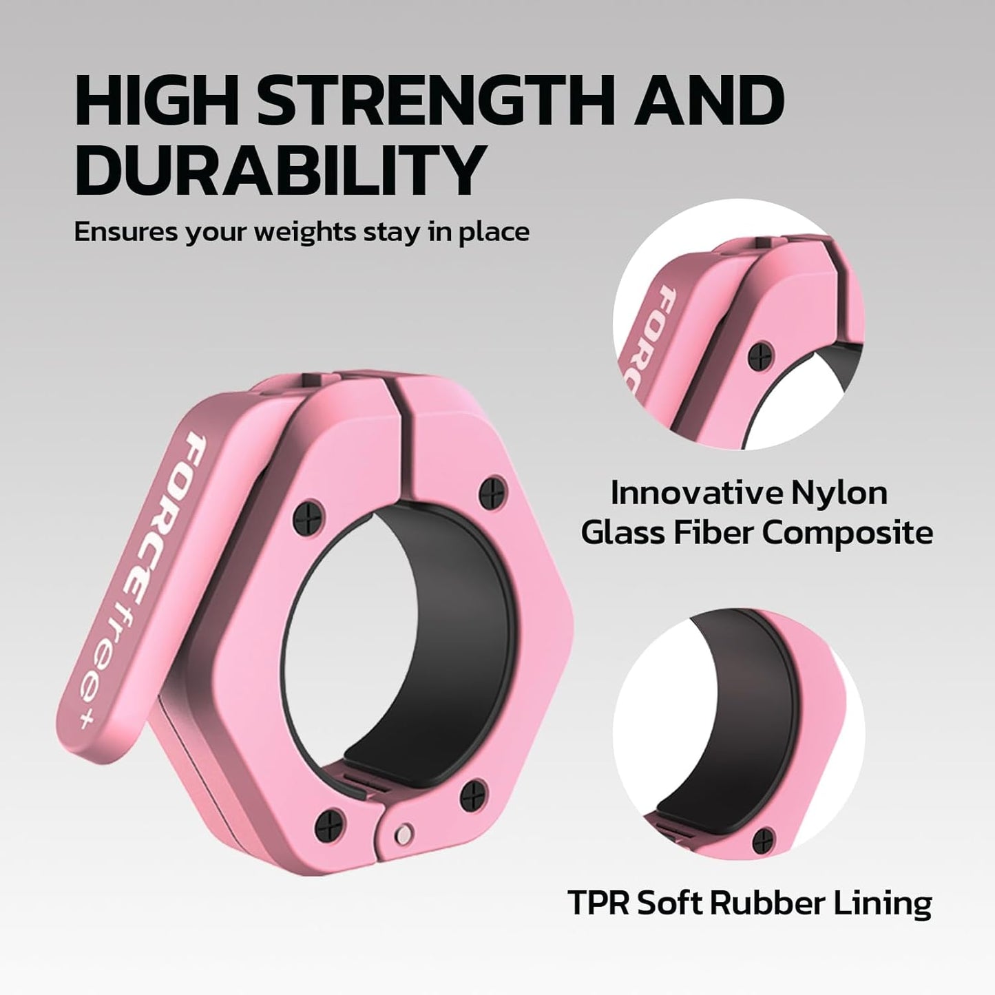 Barbell Clips (Pair), Barbell Clamps, Quick Release Olympic Barbell Clamps with Anti Slip TPR Grip, Barbell Collars for Secure Weightlifting & Powerlifting