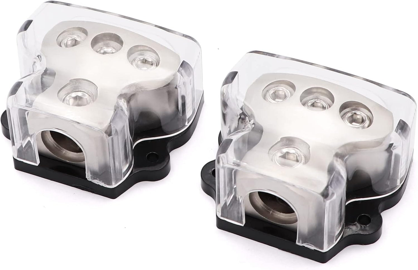 3 Way Power Distribution Block 1x 0 Gauge in 3X 4 Gauge Out Amp Power Distribution Ground Distributor Connecting Block for Car Amplifier Audio Splitter,2Pcs