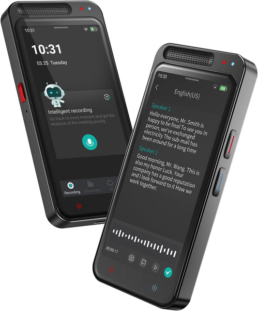 AI Voice Recorder with Playback, Digital Voice Recorder with AI Transcription, Summary, Translation, Full Touch Screen Recorder with 80GB, Audio Recorder Device for Meetings, Lectures, Interviews