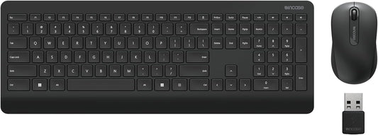 Incase Wireless Desktop 900 Keyboard and Mouse Combo - Designed by Microsoft – Quiet Touch Keys, Ambidextrous Design, Customizable Hotkeys, Two Year Battery Life – Black