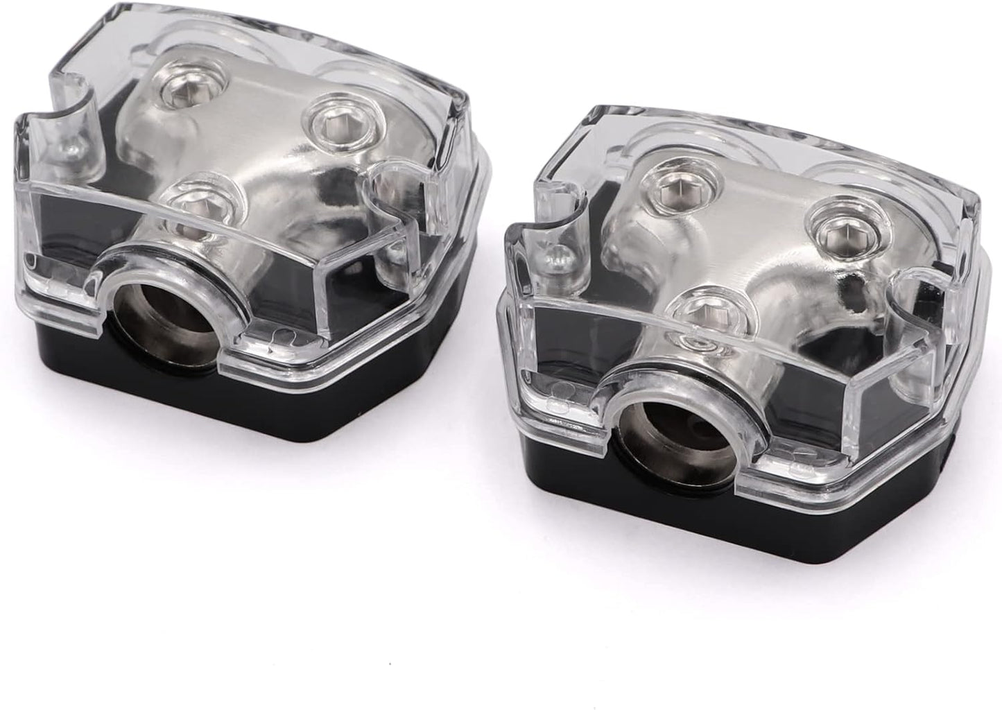 2 Way Power Distribution Block 1x 0 GA in 2X 0 GA Out Circuit Protector Distribution Connecting Blocks for Car Audio Splitter,2Pcs