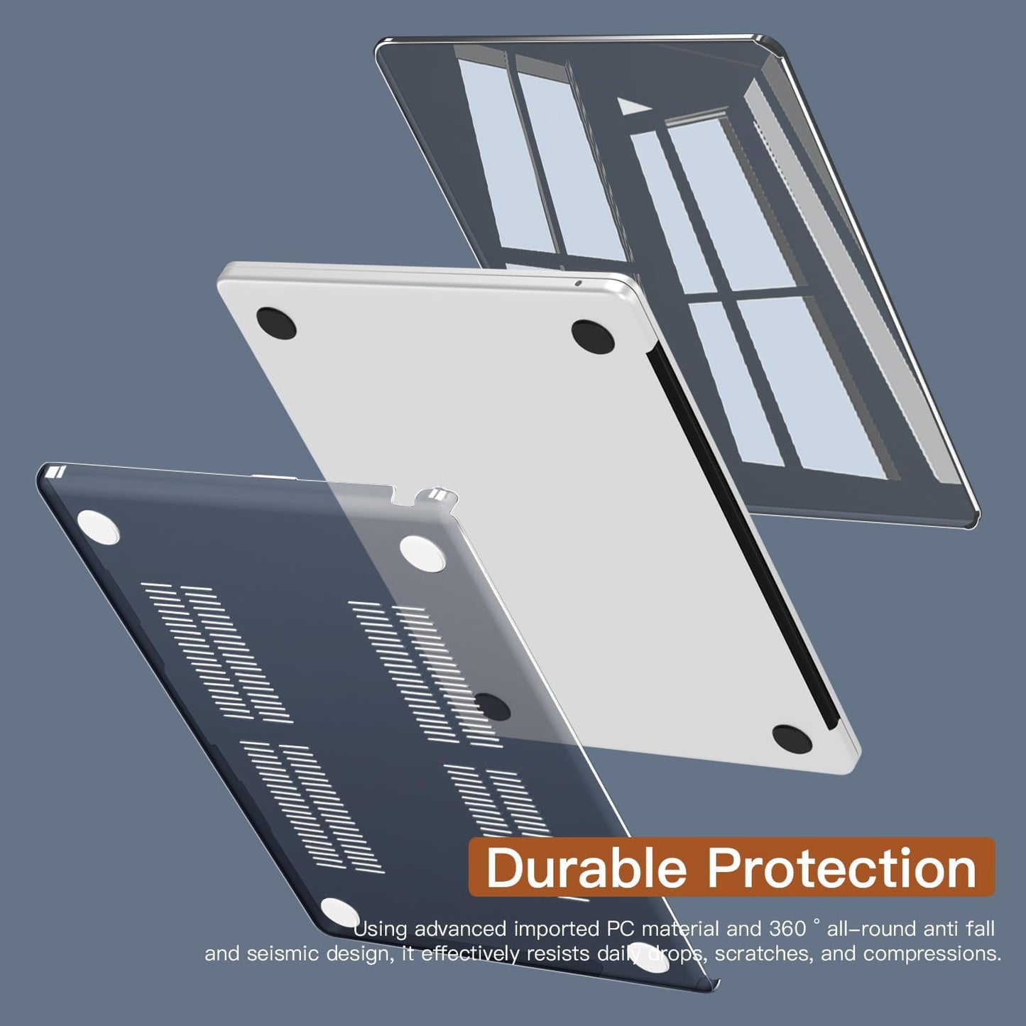 CISSOOK Hard Shell Case for MacBook Air 13.6inch A2681 M2 A3113 M3 Chip 2022-2024, Crystal Black, Includes Keyboard Cover, Screen Protector, Adapter & Camera Cover