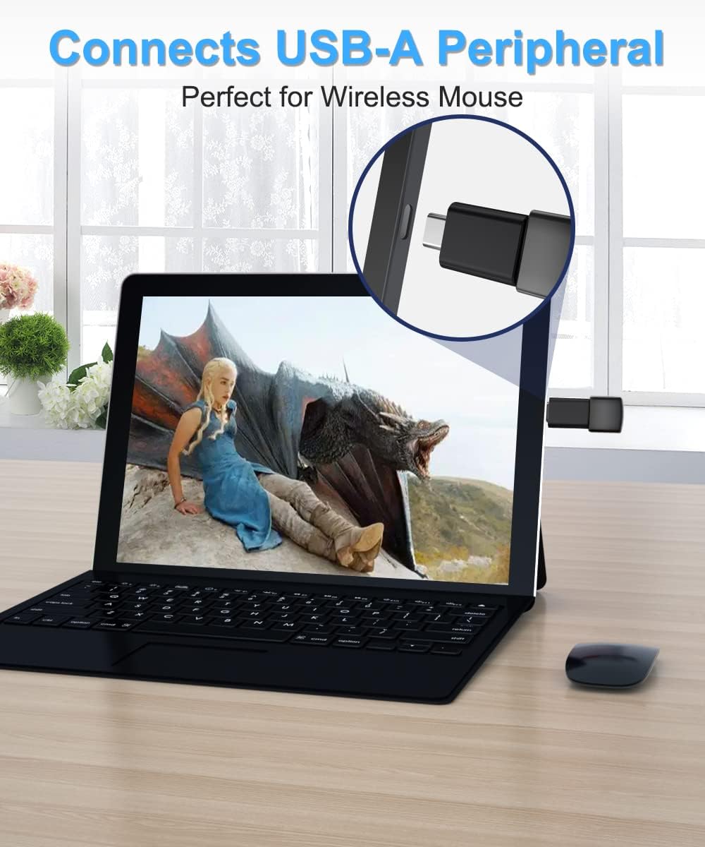 Elebase 4Pack USB to USB C Adapter with Type C Male to 3.0 Female Adaptor,Thunderbolt 4 to Type A OTG Converter for iPhone 16 15 14 Pro Max，Mouse,Keyboard,Samsung S25,iPad,iWatch 10 9,Car,AirPods