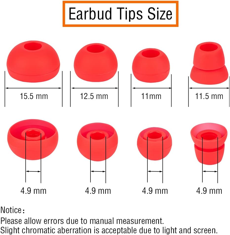 Earbud Replacement Tips Silicone Ear Tips Compatible with Powerbeats 1/2/3 Wireless Beats by Dre Headphones,4 Pairs Earbud Cap