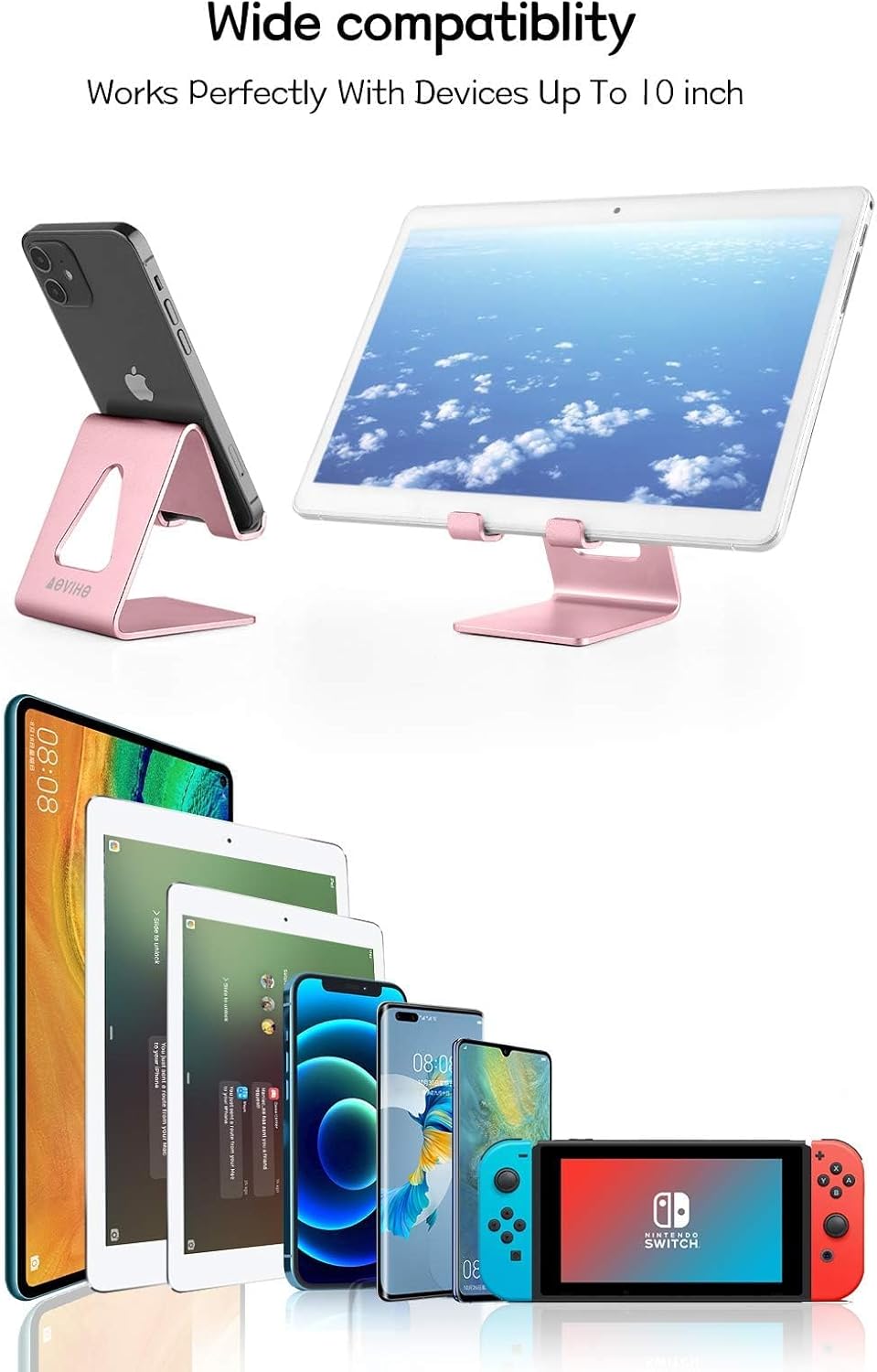 Desk Cell Phone Stand, Phone Holder, Desktop Phone Cradle Dock for iPhone 14 13 12 pro 11 X Xs max 8 7 6 6s Plus SE 5 5S Samsung All Smart Phones,Pink