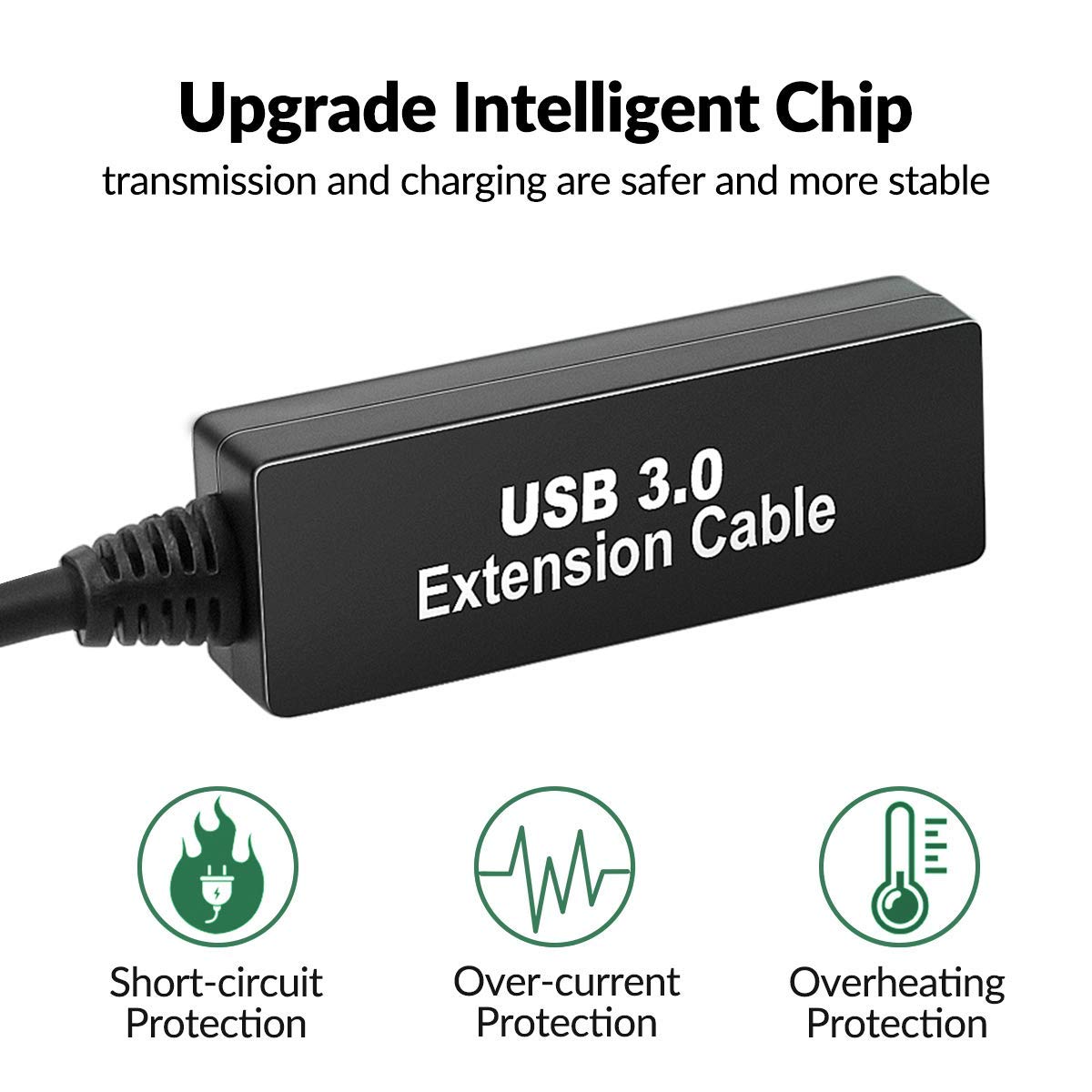 50FT USB 3.0 Extension Cable,Active Type A-Male to A-Female Extender Cord, 2 Signal Boosters,Compatible Oculus Quest 2/3 VR,Printer, Webcam,Xbox, PS4 and More,