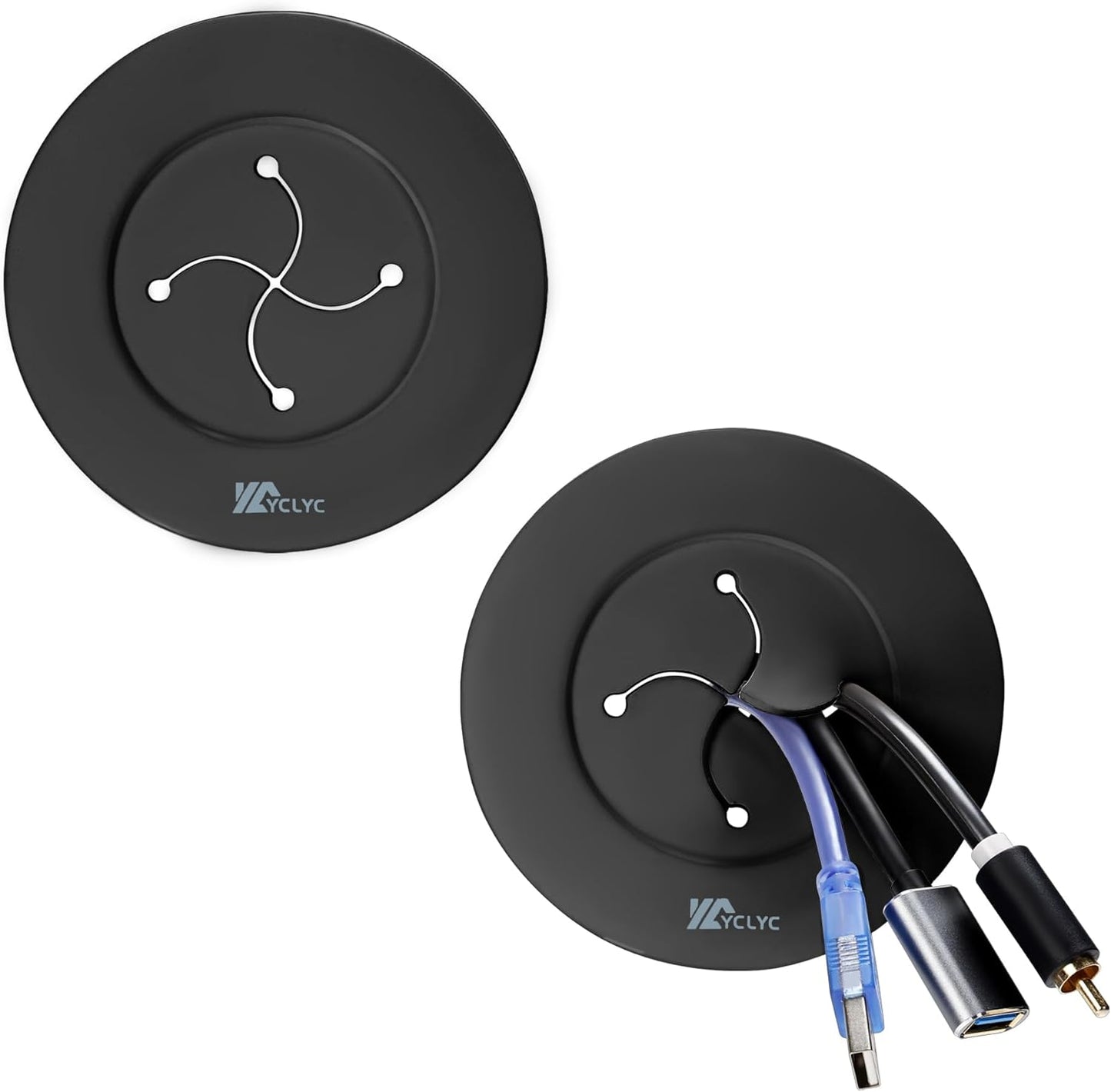 3in TV Cable Hider Wall Kit, YCLYC Large TV Cord Hider for Wall Mounted TV, TV Cord Covers for Wires on Wall Kit, Behind in Wall Cable Management Kit, Black TV Wire Hider for Wall (2Pack)