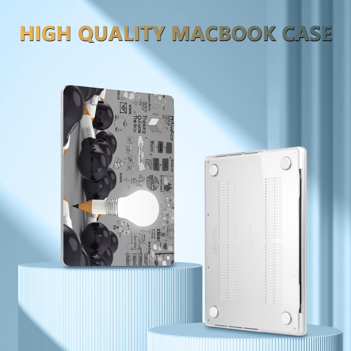 CISSOOK Creative Bulb Hard Shell Case for MacBook Pro 14 inch 2024 2023 2022 2021 Release Model M4 Chip A3112 A3185 A3401 / A2992 A2918 M3/ A2779 M2 / A2442 M1 with Touch ID 2021-2024