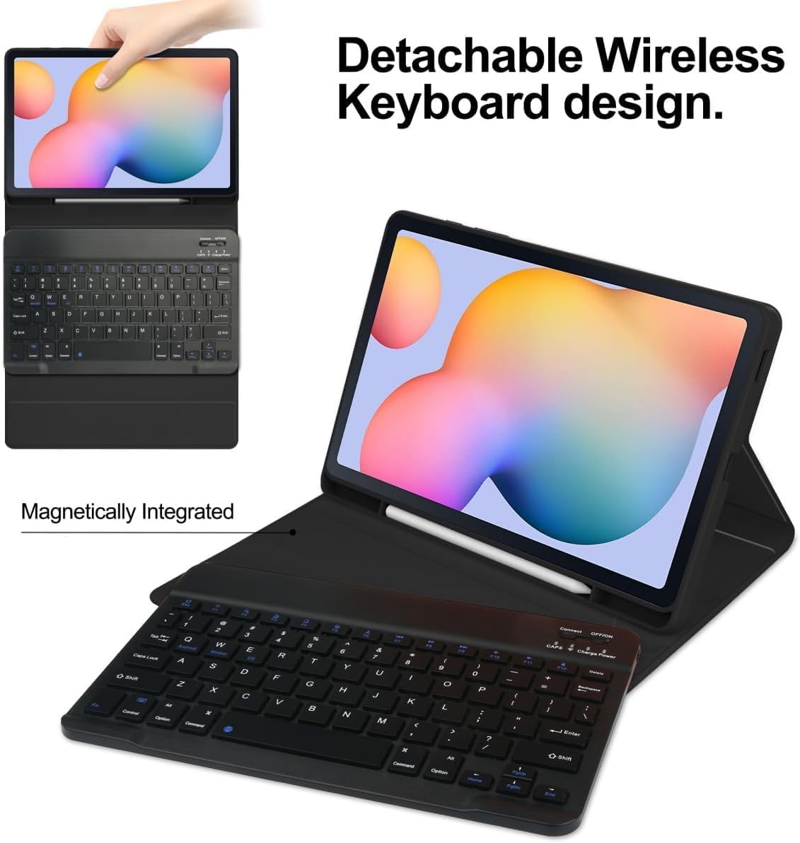 for iPad 11th (A16,2025) 11-inch, iPad 10th Gen 10.9 Inch 2022 Keyboard Case with Mouse and Rainbow Backlit Magnetic Detachable Bluetooth Keyboard Cover,Misty Blue