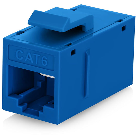 Everest Cat6 RJ45 Keystone Coupler (12-Pack) in Blue - RJ45 Coupler - Cat 6 Couplers - Female to Female Cat6 Keystone Jacks - Ethernet Couplers - Ethernet Cable Extender