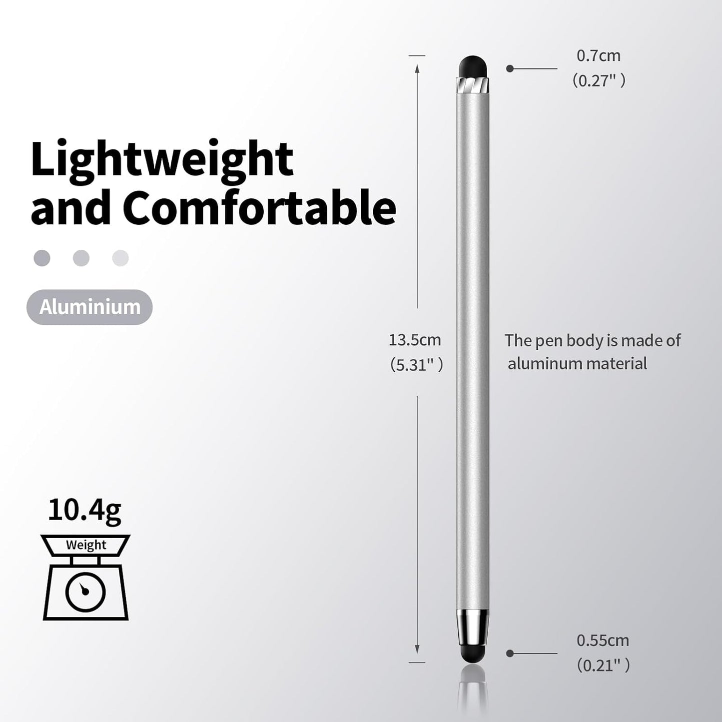 10 PCS Stylus,Stylus Pen for Touchscreen,Stylus 2-in-1 High Sensitivity & Precision Suitable for All Touch Screens of iPhone/ipad/Android Tablets(10 Stylus Pen Silver/Black + 20 Tips)