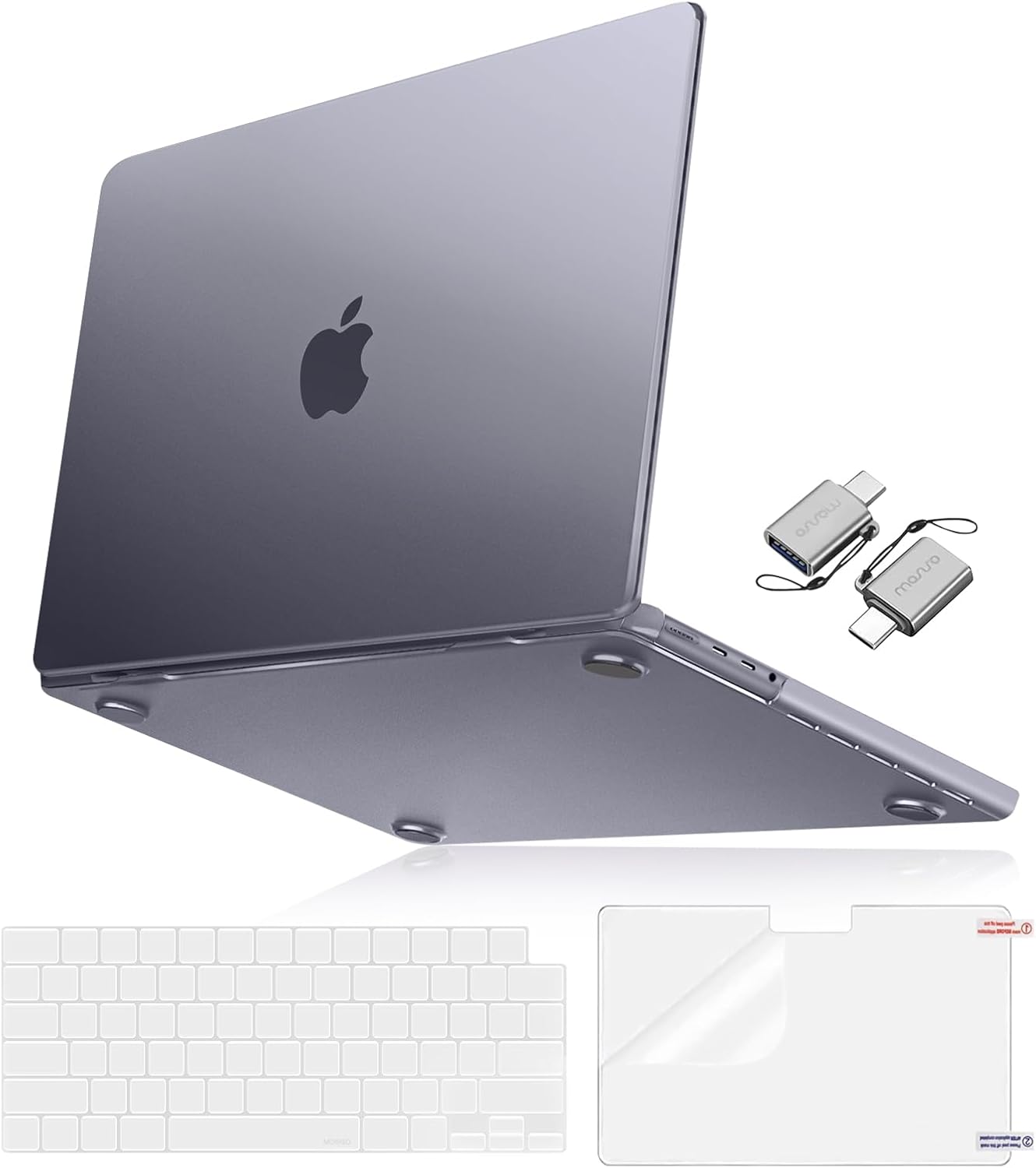 MOSISO Compatible with MacBook Pro 16 inch Case 2025 2024 2023 2022 2021 M4 M3 M2 M1 A3403 A3186 A2991 A2780 A2485, Natural Original Color Hard Case&Keyboard Cover&Screen Film&Type C, Space Gray Clear