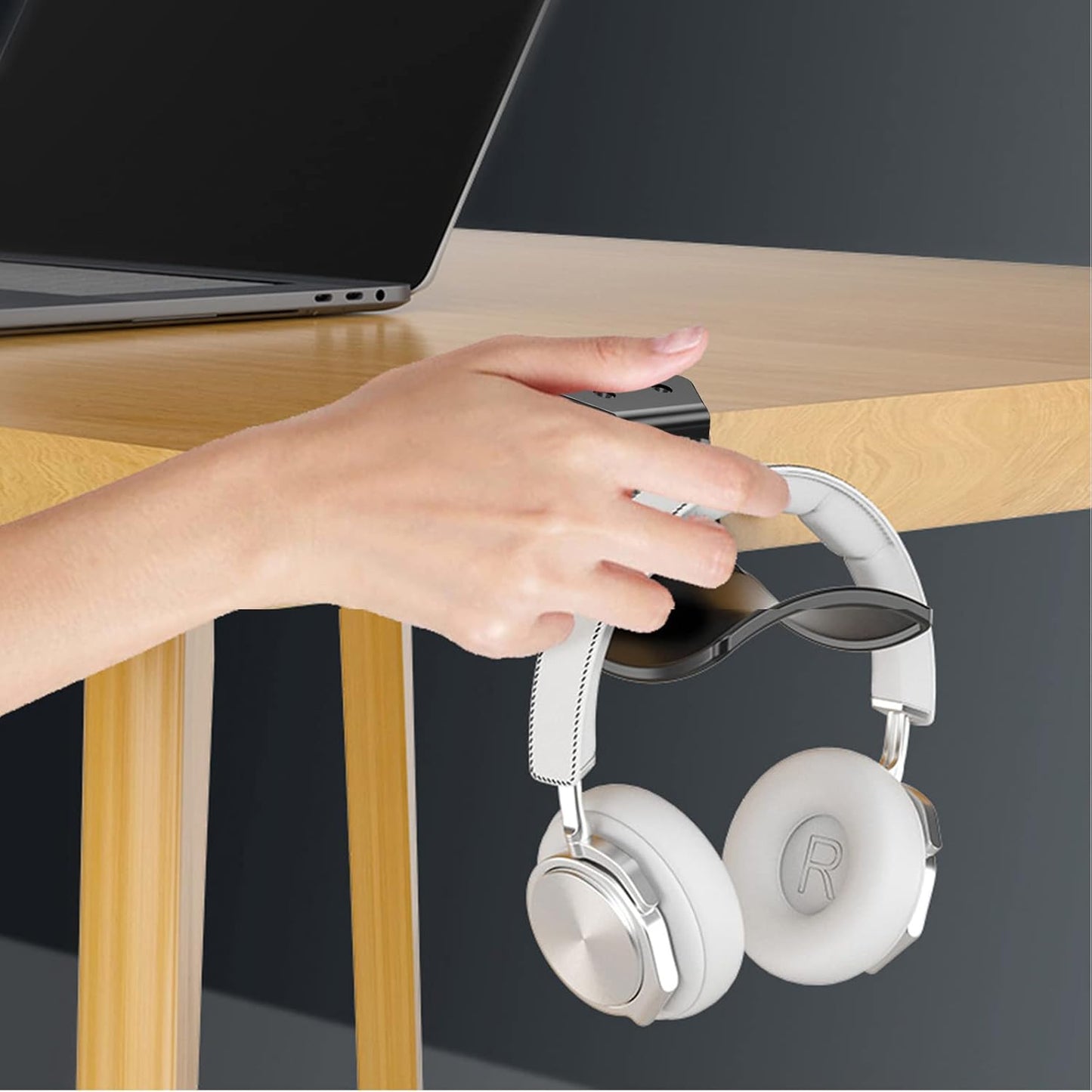 2-Pack Never Fall Headphone Hooks Hanger Wall Mount, Headset Holder Stand for Universal Gaming Headset Airpods Max Sony Bose Beats, Strong Adhesive by Screws