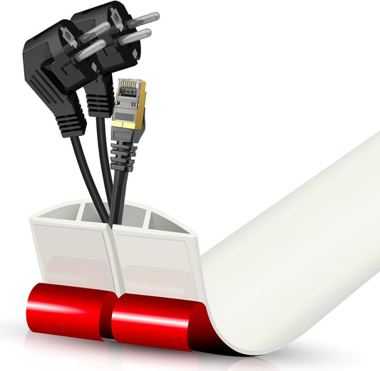 Floor Cord Cover Cable Cavity Self Adhesive Cord Hider Floor Floor Cable Management Power Cord Protector Floor Electric Cord Covers for Offices, Gym, Exhibitions (Beige, 2.36" x 3.3')