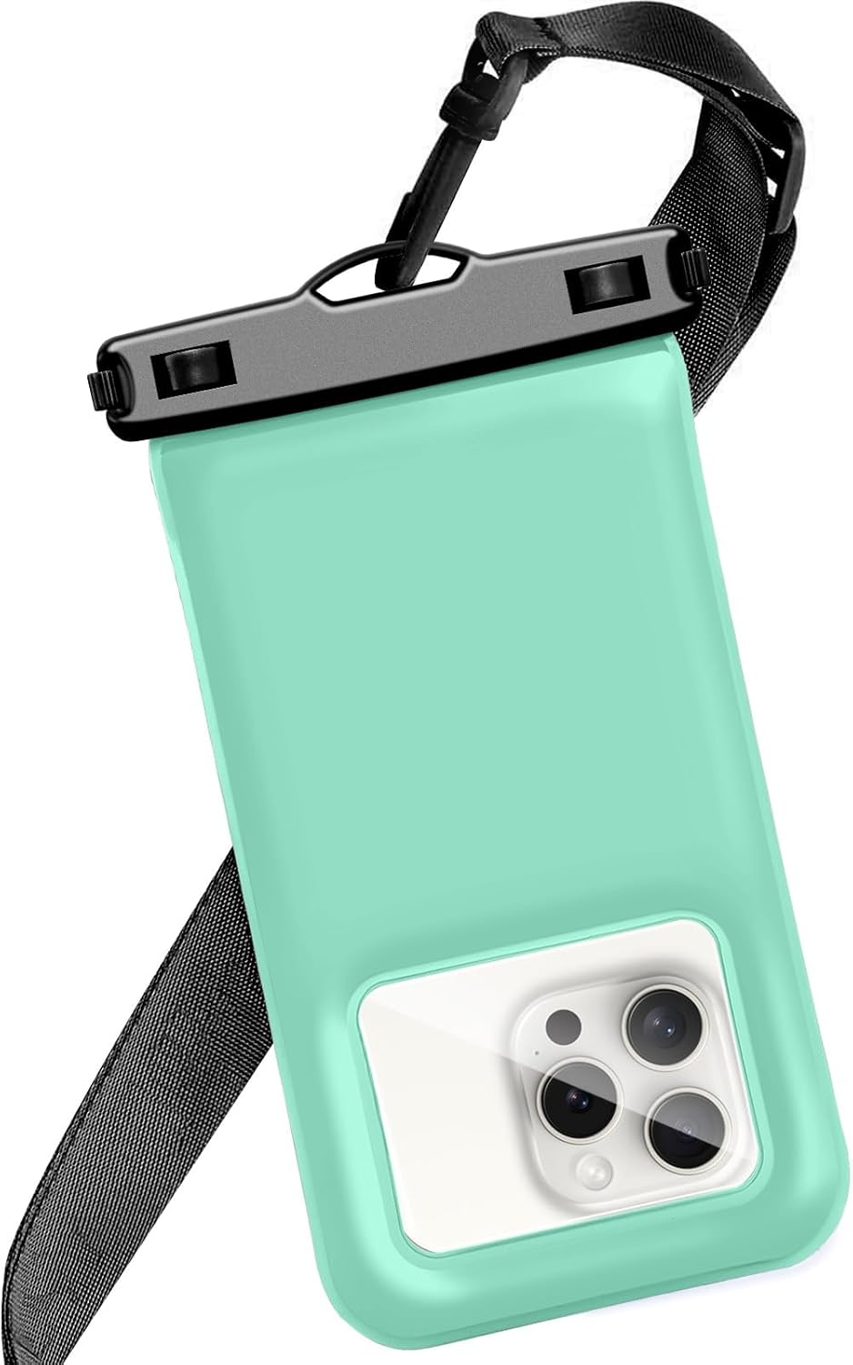 Floatable Soap Bubble Waterproof Phone Pouch/Case with Crossbody Lanyard for iPhone 16 Pro Max/15 Pro/14/13/12, IP68 Cellphone Dry Bag Beach Cruise Ship Essentials, 1 Pack-Green-7″