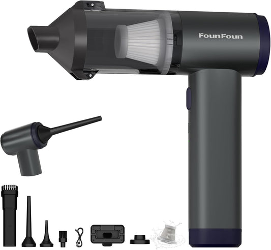 Car Vacuum Portable Cordless, Mini Handheld Vacuum Cleaner for Pet Hair/Car/Home, Suction & Blow 2 in 1, 22KPa High Power, 6000mAh, Small Lightweight Gadget, Type-C Rechargeable.