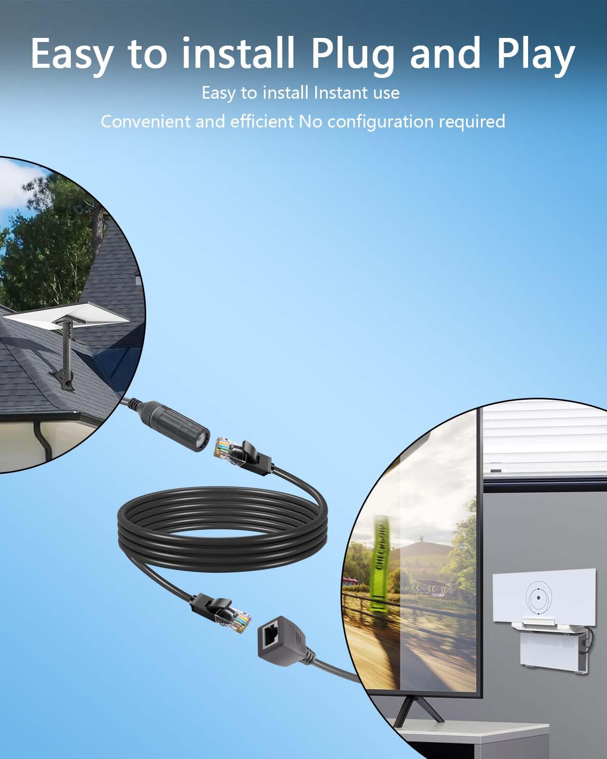 CERRXIAN for Starlink Gen 3 Ethernet Adapter Cable, 1000 Mbps Starlink Cable SPX to RJ45 Replacement Cable Adapter Gen 3 RJ45 Converter for House/Camping (Indoor)