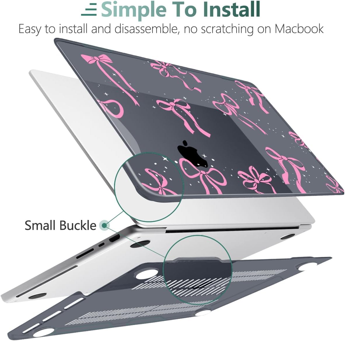 DONGKE for M4 MacBook Pro 16 Inch Case 2024 2023 2021 A3403 A3186 M3 A2991 M2 A2780 M1 A2485 Pro/Max Chip, Plastic Hard Shell Case & Keyboard Cover for Mac Pro 16 with Touch ID, Bows & Stars