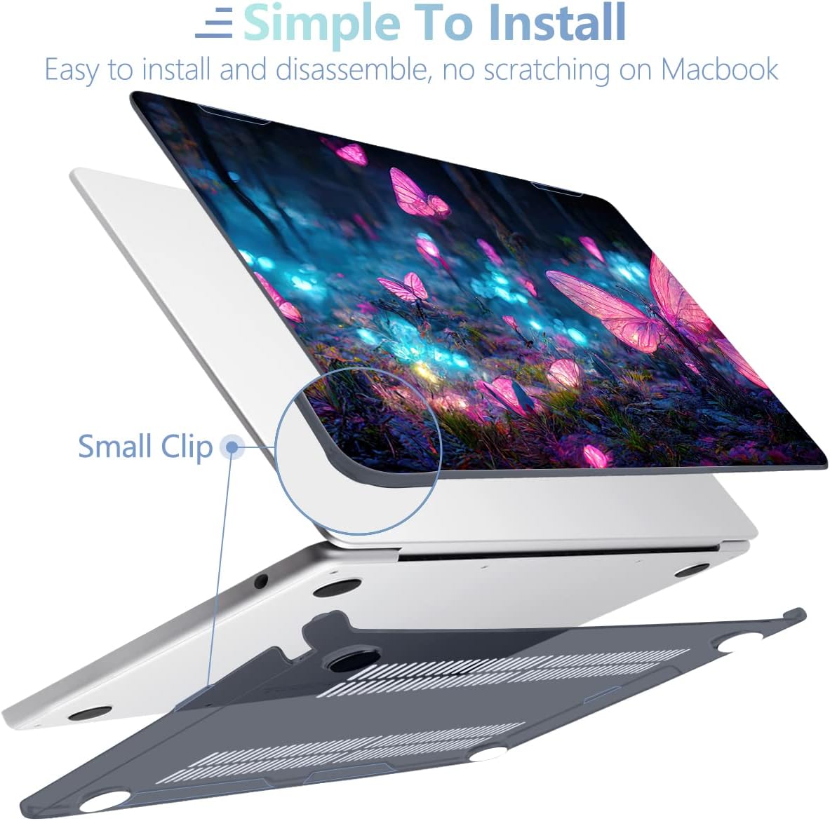 MEEgoodo Case for MacBook Air M4/M3/M2 13.6 inch 2025 2024 2022, Fit Model A3240 A3113 A2681, Compatible with MacBook Air 13 inch, Laptop Hard Shell Case with Keyboard Cover, Fantasy Forest