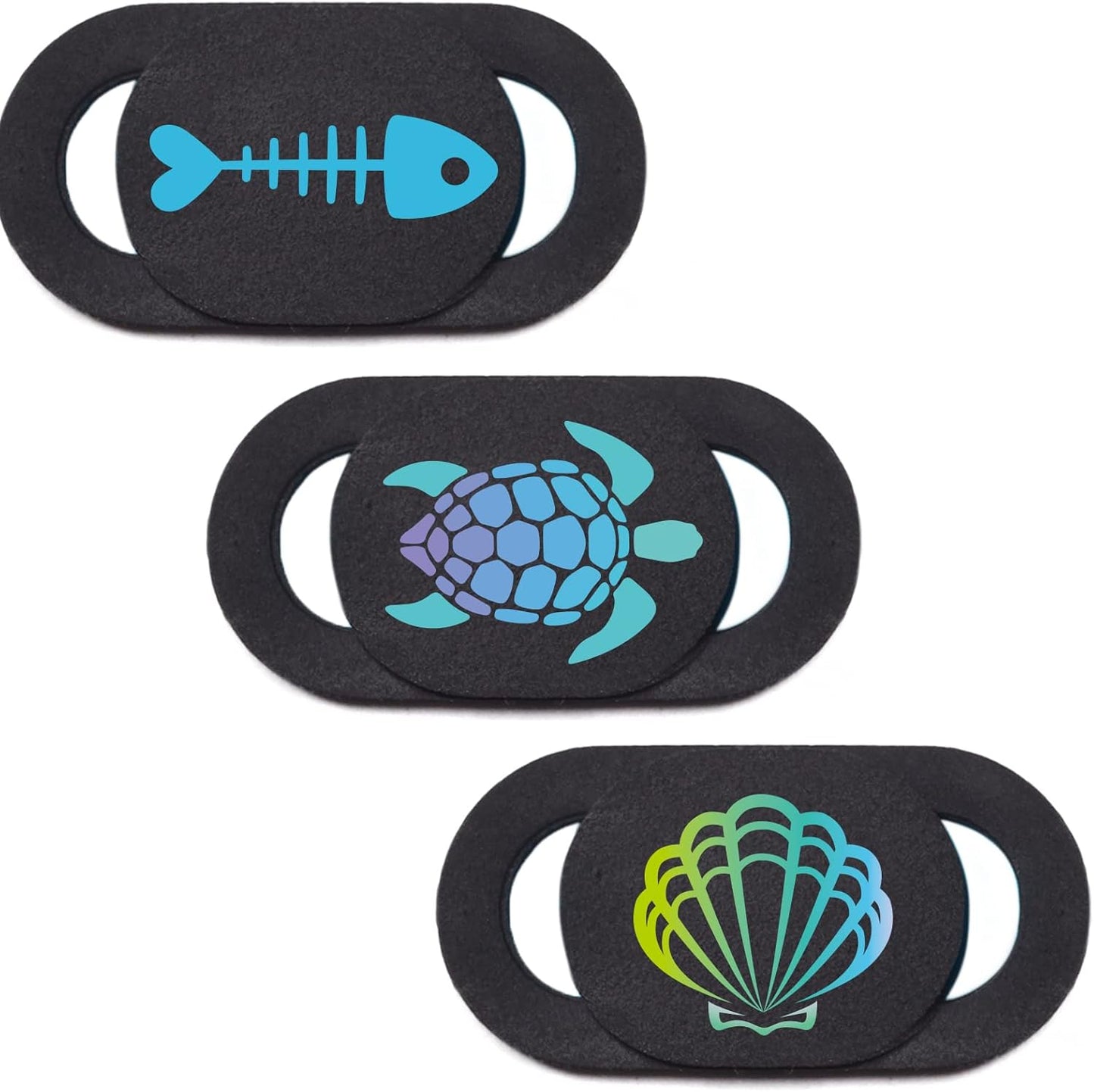 Laptop Camera Cover Slide Webcam Cover for Privacy Fits for Mini PC, PC, Surface, Tablet, Desktop Computer, Smart Phone - 3 Packs, Ocean