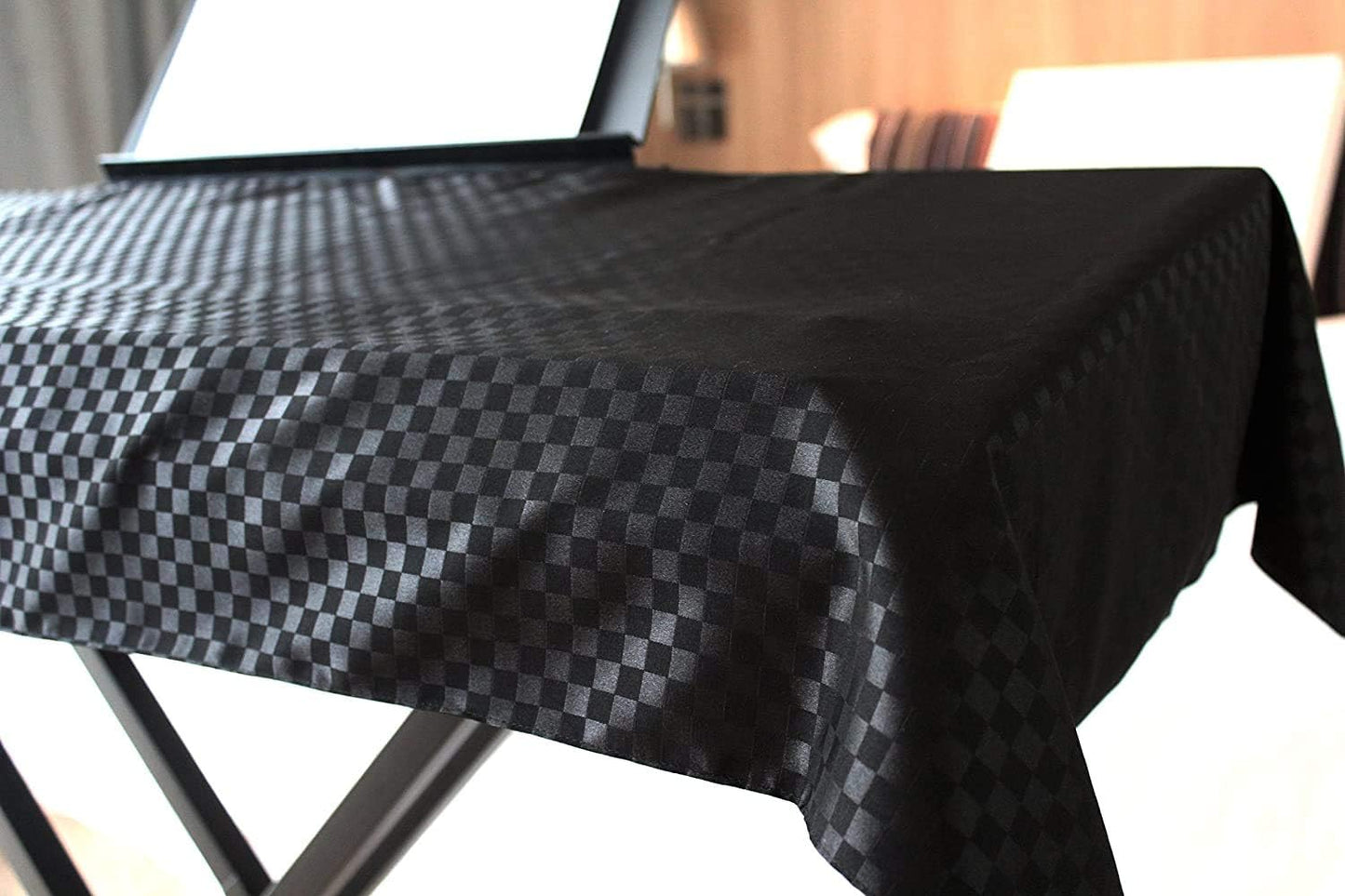 Clairevoire Piano Keyboard Dust Cover for 61 Keys to 88 Keys, Electric Pianos Cover, Digital Pianos Cloth Protection, Lightweight and Adjustable Closure,Ebony Black, L - Keyboard Piano up to 61" x 21"