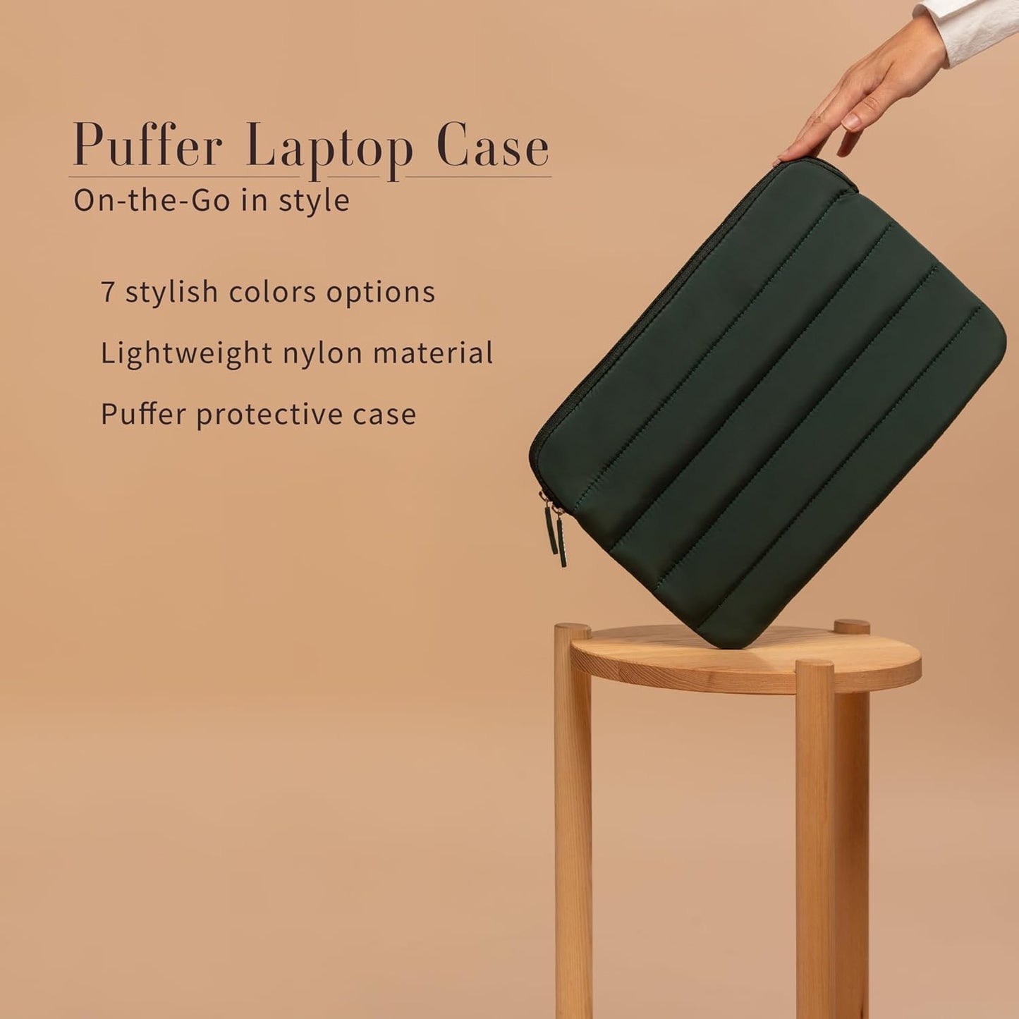 ANECDOTE Laptop Case 13-14 Inch – A Perfect Laptop Sleeve That is Compatible with MacBook Air/Pro and iPad Pro 12.9 – Fits in Your Bag, Padded and proective with an Aesthetic Design (Forest Green)