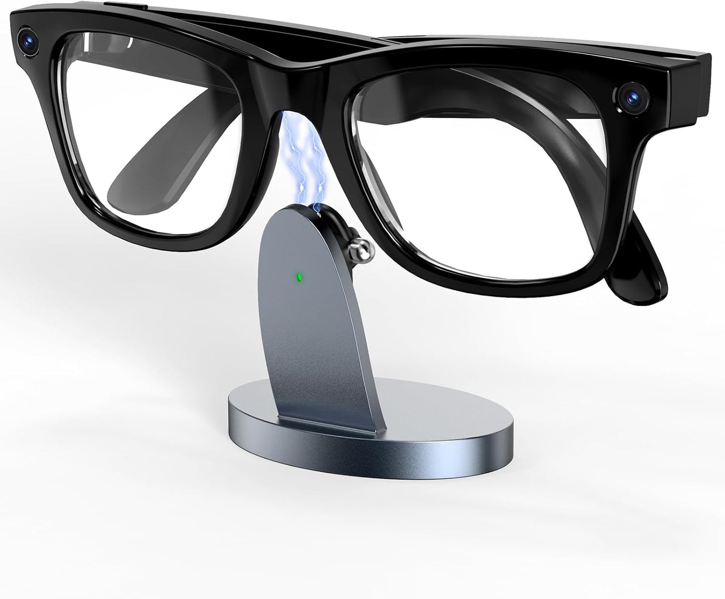 Charging Dock Compatible with R.ay-B.an Me ta Smart AI Glasses, Portable Charging Stand for Way-farer/Sky-ler/Head -Liner Accessories, Compact Charger, Space Gray