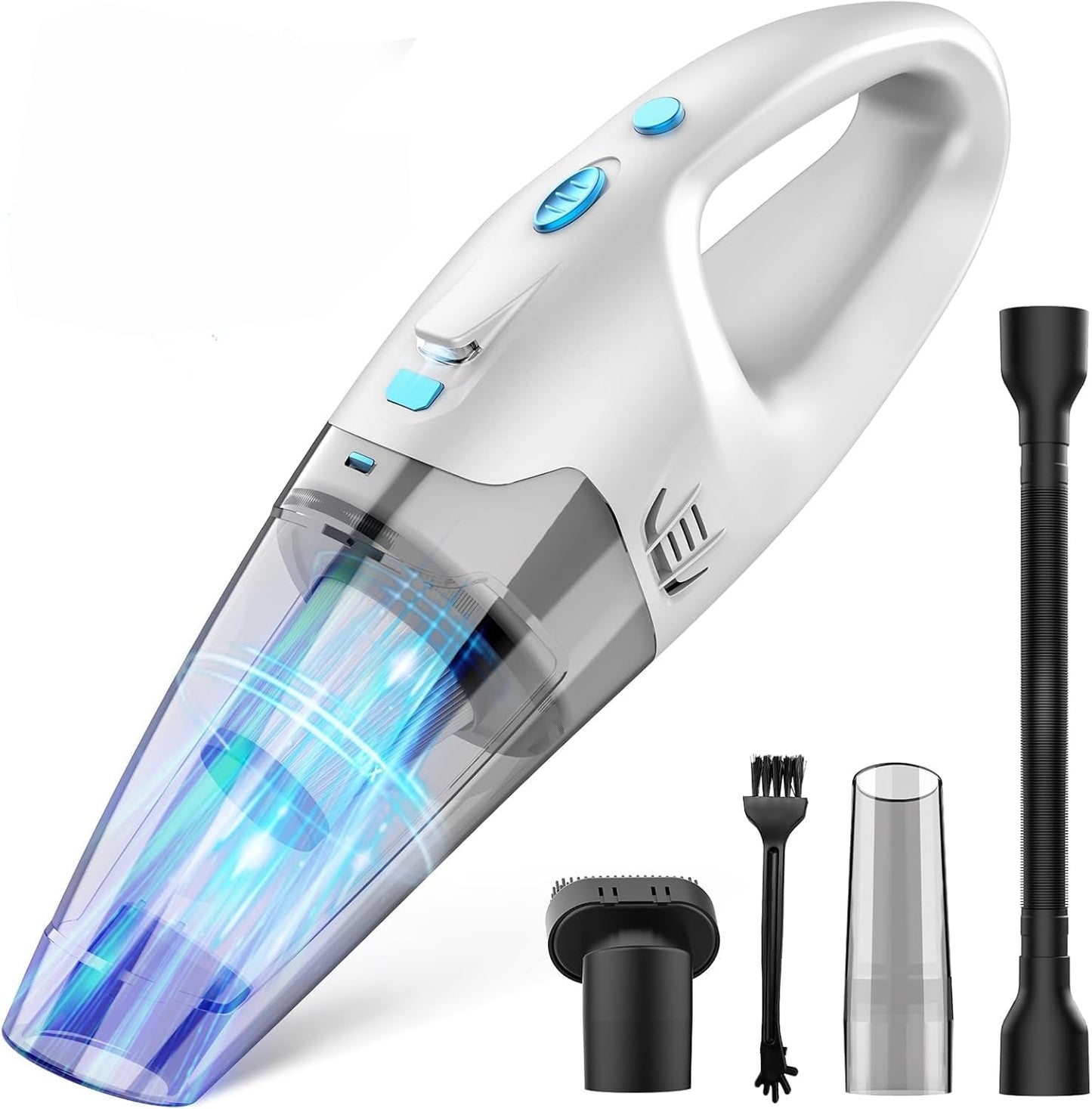 Handheld Vacuum Cordless, Hand Vacuum Cordless Rechargeable with LED Light/Multi Accessories,1.6lbs Car Portable Vacuum Cleaner for Pet Hair, Home, Car, Office