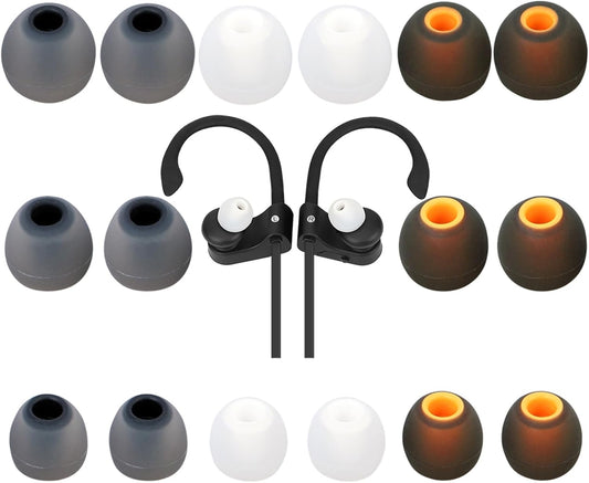 Earbud Tips Ear Bud Tips Soft Anti Slip Washable and Reusable Silicone Replacement Earbud Tips Fit Most in-Ear Earbuds(Inner Hole 3.8mm -5.1mm) 18pcs S M L