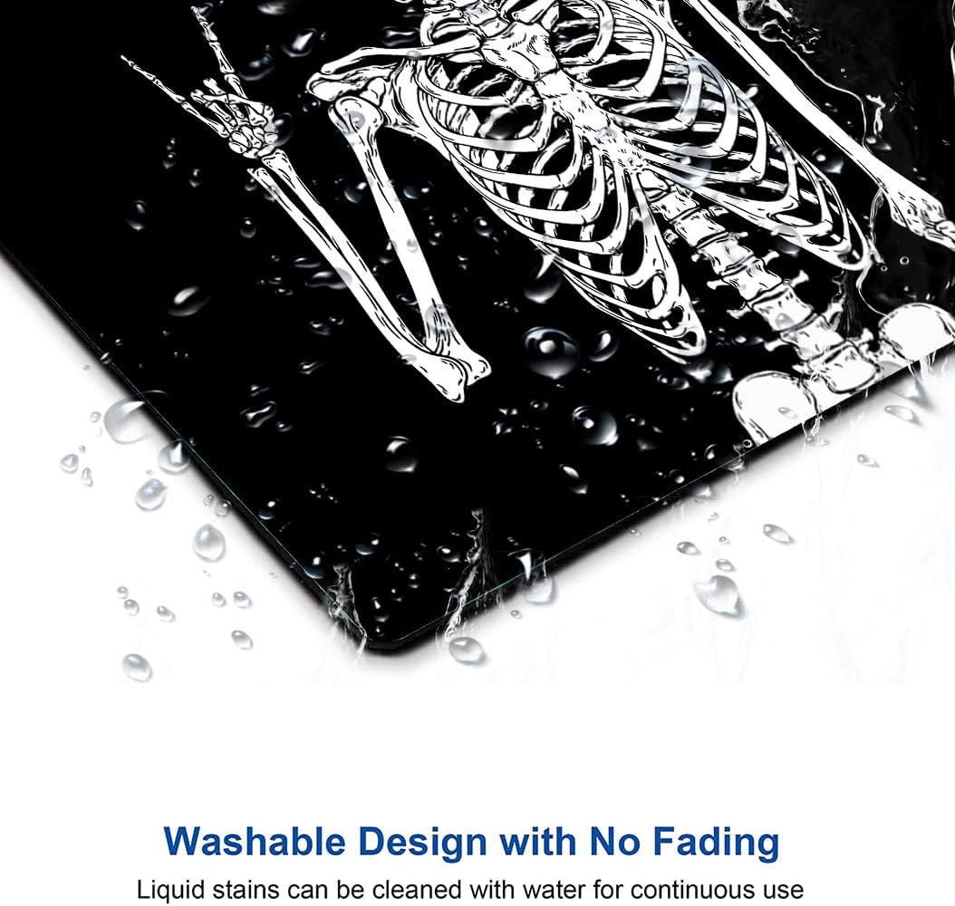 IMAYONDIA Black Human Skeleton Mouse Pad - Square Waterproof Non-Slip Rubber Base MousePads for Computer Laptop