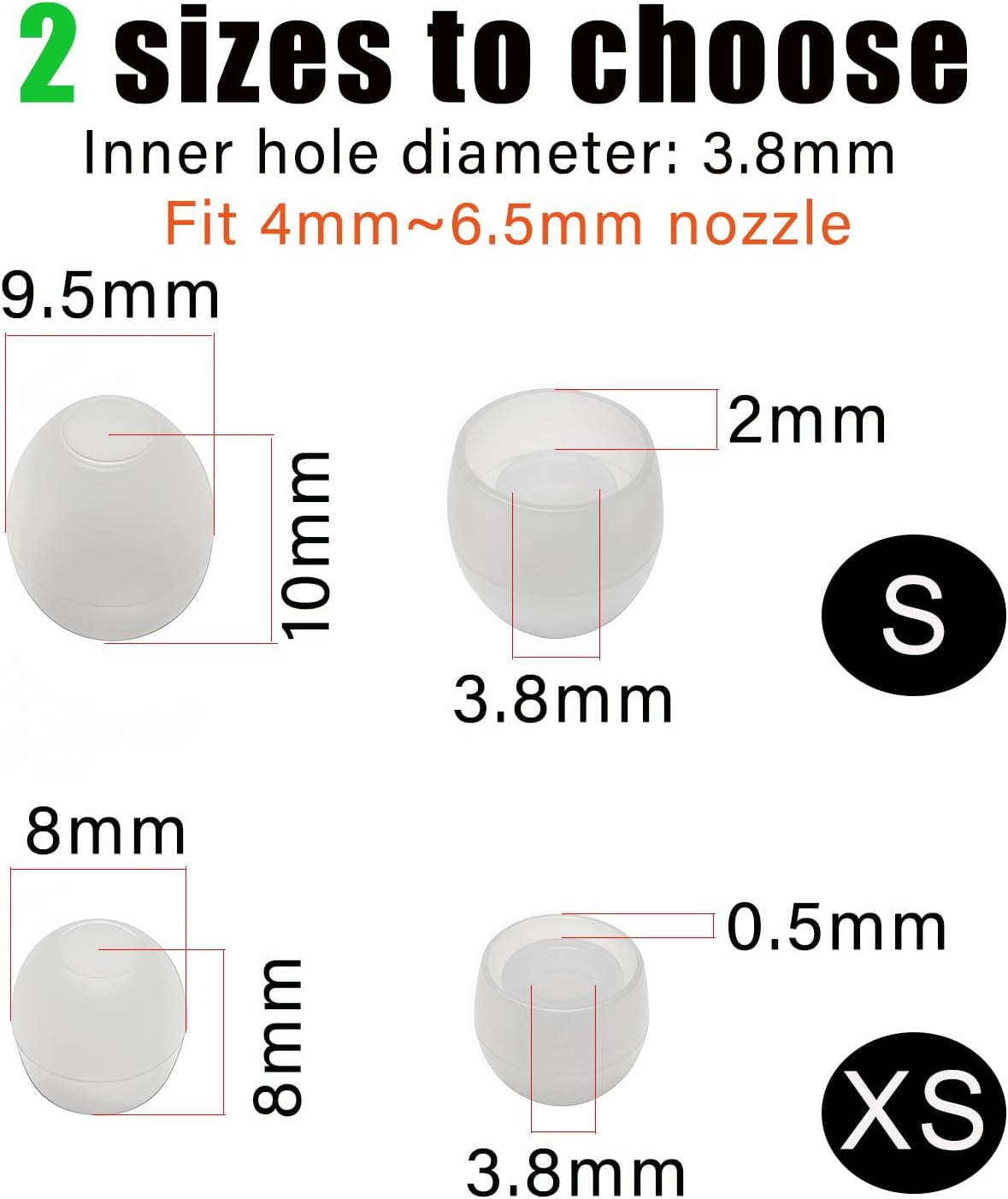 8 Pairs Extra Small Earbuds Tips, Silicone Ear Tips Universal, Silicone Earbud Tips Replacement Transparent