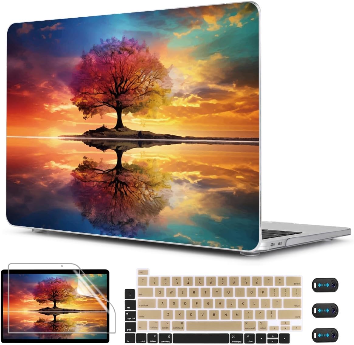 CISSOOK Compatible with MacBook Pro 13 inch Case 2025-2020 Release Model M2 M1 A2338 A2251 A2289, Protective Plastic Hard Shell Case Cover for MacBook Pro 13-inch with Touch Bar, Tree Landscape