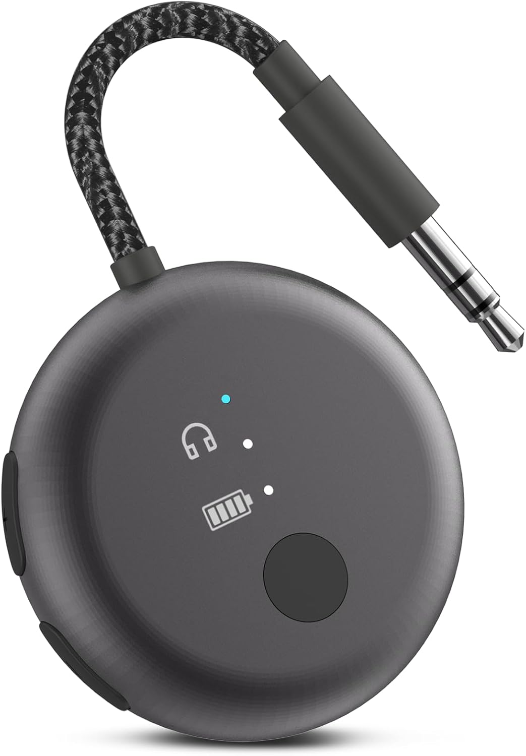 Avantree SoundJet R1 – Airplane Bluetooth Adapter for Headphones & AirPods, aptX Adaptive, Qualcomm Chipset, 20H Battery, Wireless Audio Transmitter for in-Flight Travel Essentials - Metallic Black