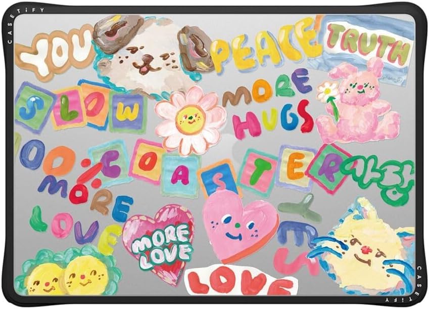 CASETiFY Impact MacBook Air 13.6" (M2-M4) Case [Cushioned Impact Corners/Scratch-Resistant/Anti-Slip Grip] - SLOWCOASTER Sticker - Clear Black