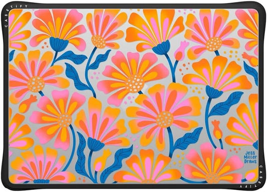 CASETiFY Impact MacBook Air 13.6" (M2-M4) Case [Cushioned Impact Corners/Scratch-Resistant/Anti-Slip Grip] - Lazy Daisy - Clear Black