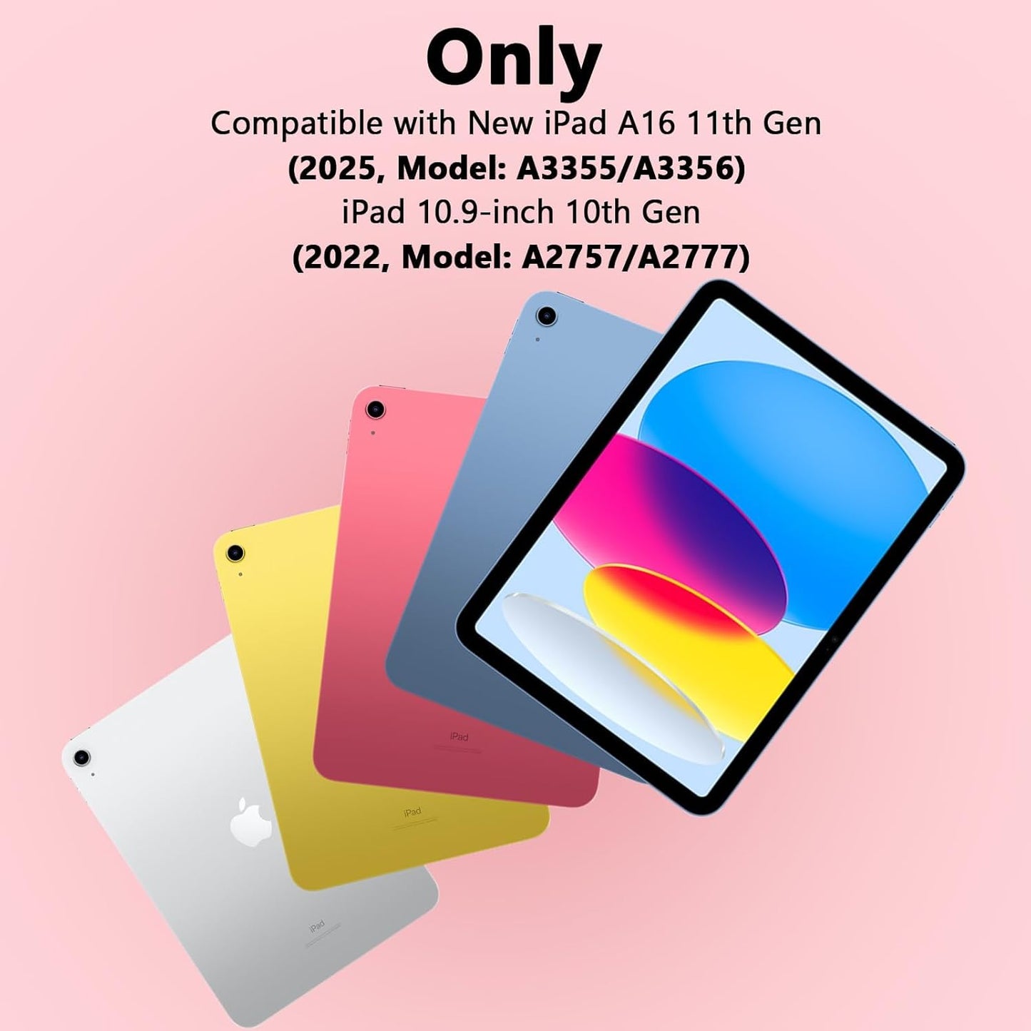 for iPad A16 11th Generation/10th Generation Case with Keyboard,Touch Keyboard for iPad 11" /10th Gen 10.9 inch 2022-10 Color Backlight, 360° Rotatable Protective Cover